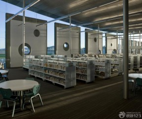 大型图书馆室内简易书架设计图片