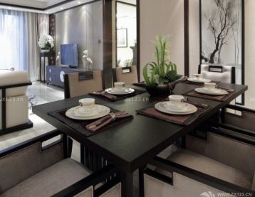 新中式實(shí)木家具餐桌裝修效果圖片