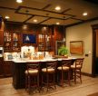 别墅家庭酒吧棕色橱柜装修设计效果图片大全