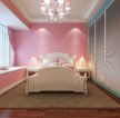 粉色卧室硅藻泥背景墙装修效果图片