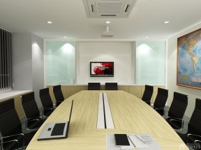 簡(jiǎn)約式會(huì)議室裝修圖 背景墻效果圖