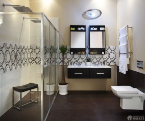 简约卫浴展厅效果图 玻璃淋浴间装修效果图