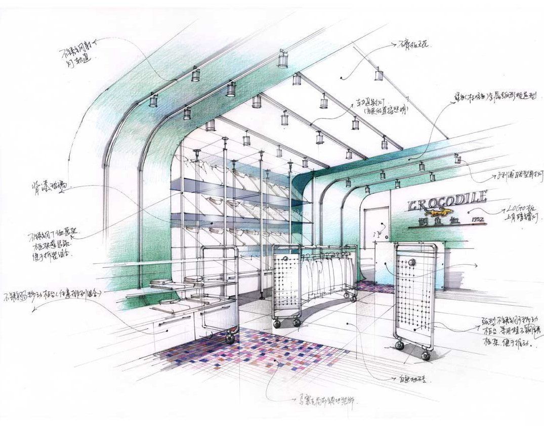 服裝展廳內(nèi)部手繪效果圖