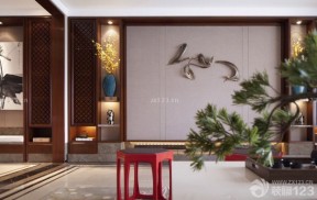 新中式客廳裝修效果圖 墻面裝飾裝修效果圖片