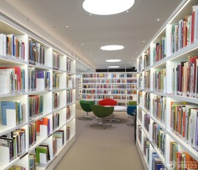 现代风格图书馆书架设计效果图片