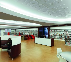 现代图书馆装修案例 天花板吊顶