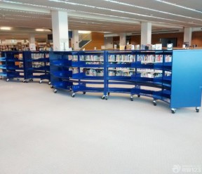 现代图书馆装修案例 创意书架