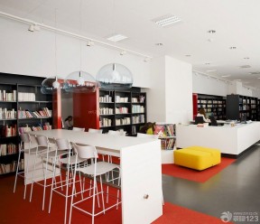 小型现代图书馆简约室内装修案例