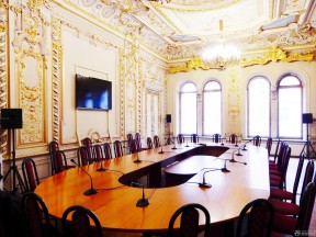 会议室古典装修效果图 欧式吊顶