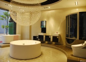 现代卫浴展厅效果图片 水晶吊灯图片