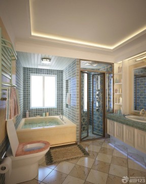 欧式卫浴展厅室内浴室玻璃门装修效果图片 