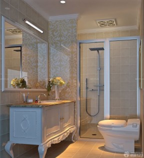 欧式卫浴展厅室内玻璃淋浴间装修效果图片大全