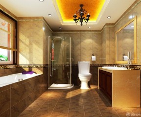 欧式卫浴展厅室内玻璃淋浴间装修效果图