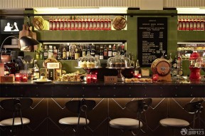 国外酒吧吧台效果图展示 酒架装修效果图片