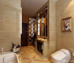 简约卫浴展厅装修效果图 石材墙面装修效果图片