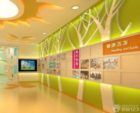 上海幼兒園裝修 大廳背景墻裝修效果圖片