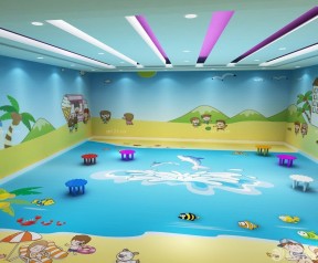 上海幼兒園裝修 背景畫裝修效果圖片