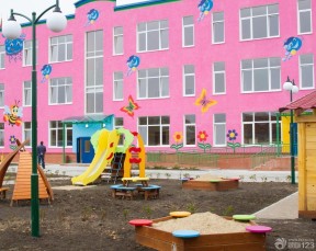 大型幼儿园外观设计装修效果图片 