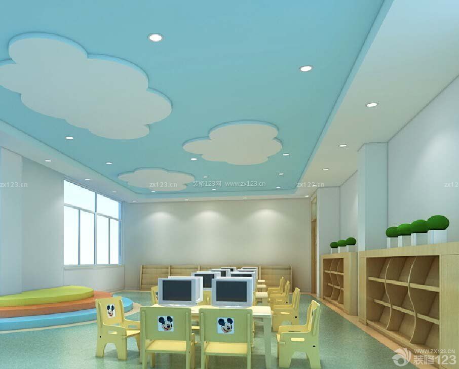 幼儿园室内教室天花板装修图片_装信通网效果图