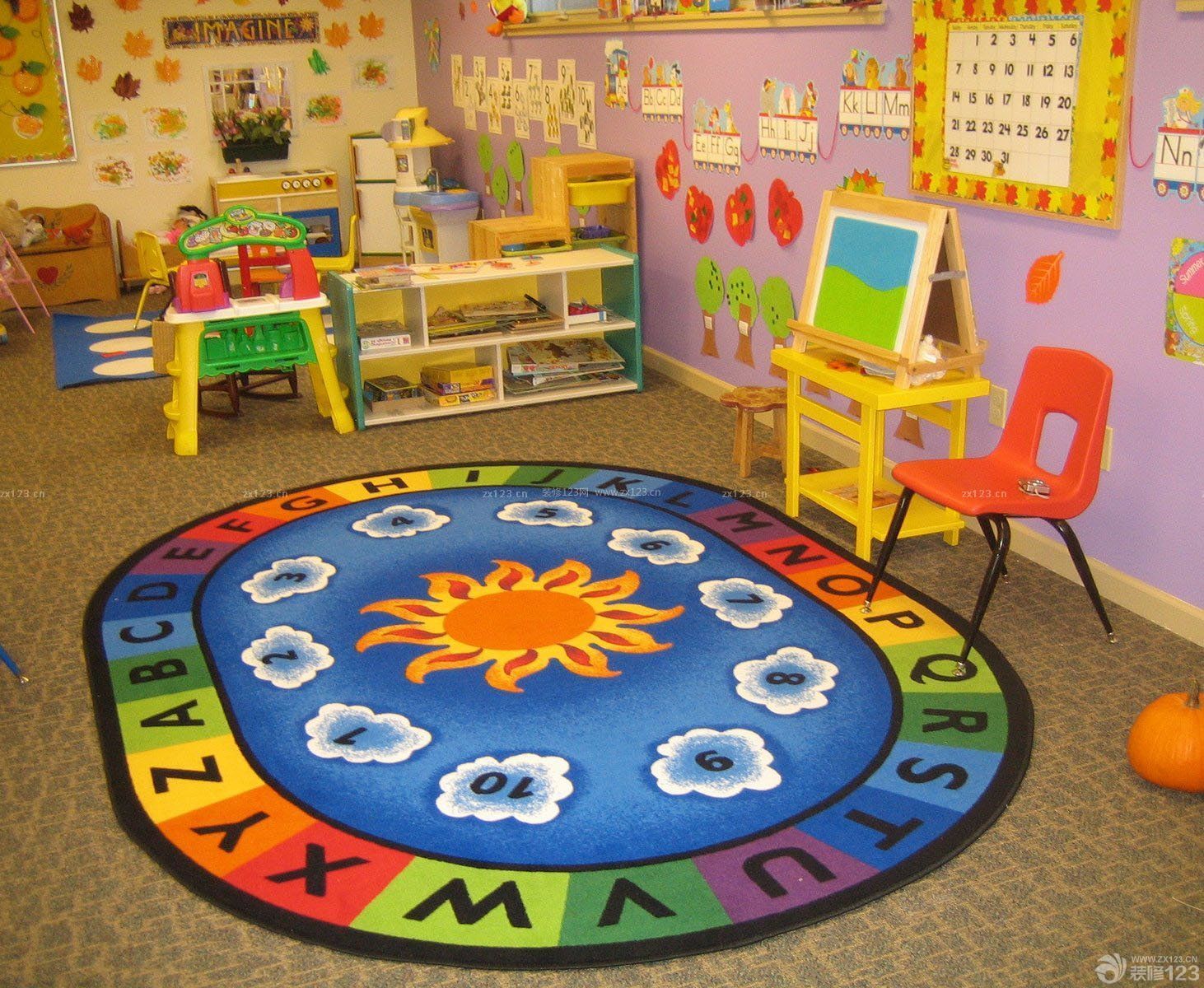 幼兒園室內(nèi)地墊裝修效果圖圖片