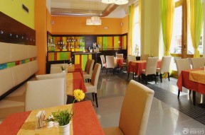 温馨田园酒吧黄色墙面装修效果图片