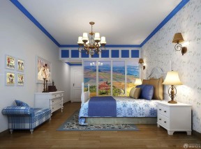 卧室墙面颜色效果图 地中海混搭风格装修图片