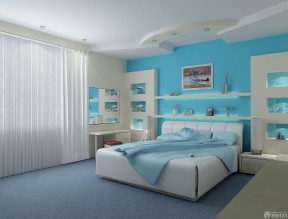 卧室墙面颜色效果图 简约地中海风格装修
