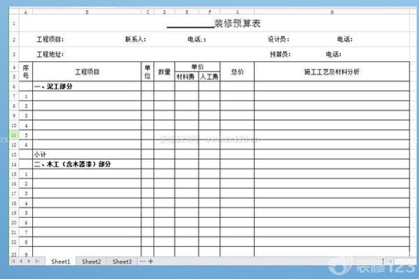 装修预算怎么看——材料、工艺等明确