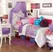 紫色卧室单人床设计装修效果图片