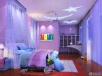现代紫色卧室纱帘装修效果图片