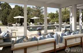 别墅花园游泳池装修设计效果图片