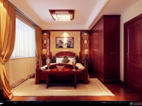 中式卧室装修效果图 红木卧室家具