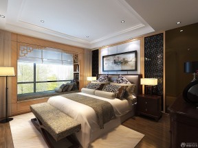 欧式简约风格家庭带飘窗的卧室效果图