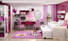 紫色卧室装修效果图 卧室梳妆台效果图