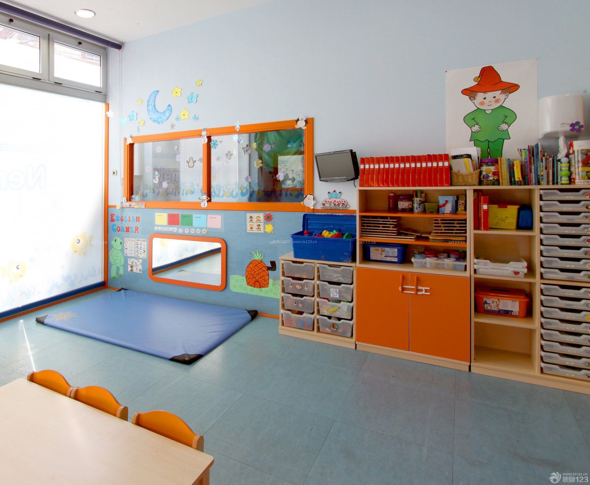 幼儿园教室柜子设计效果图片大全_装修123效