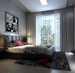 黑白风格长方形卧室设计装修图