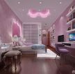 长方形卧室粉色墙面壁纸装修设计效果图片