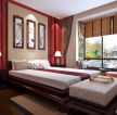 现代简约中式风格长方形卧室设计图