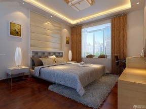 现代中式风格带飘窗的卧室效果图
