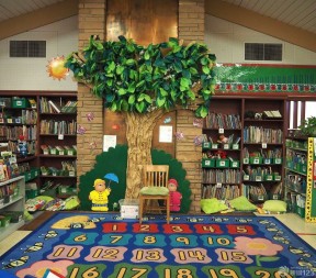 国外幼儿园图书室装饰设计装修效果图