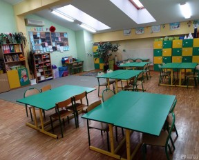 幼儿园教室效果图 仿木地板地砖装修效果图片