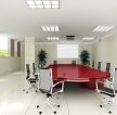 简约会议室3d模型白色地砖装修效果图片
