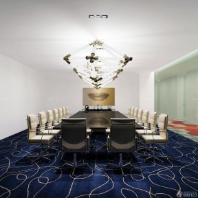 简约会议室3d模型 艺术灯具装修效果图片