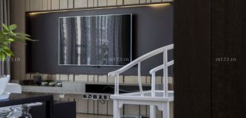 現(xiàn)代中式電視墻壁紙裝修樣板間圖片
