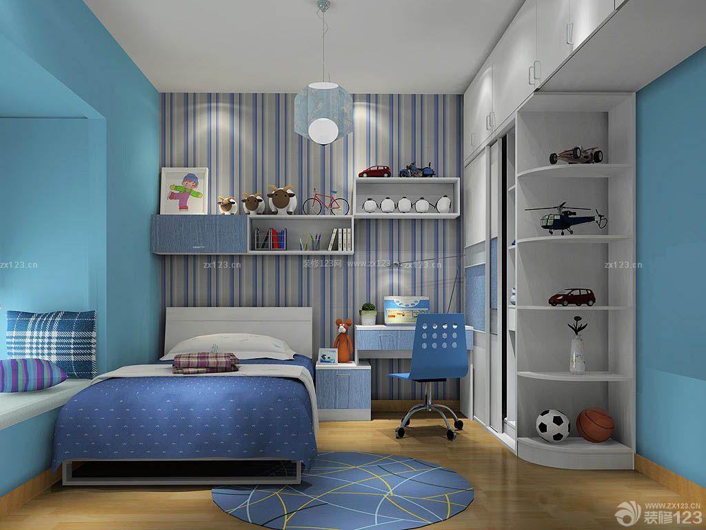 现代简约式家装男生卧室装修效果图