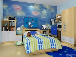 男生卧室装修效果图 卧室简单墙绘
