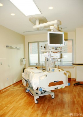医院内部浅黄色木地板装修效果图片