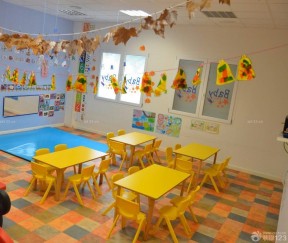 豪华幼儿园室内杂色地砖装修效果图片
