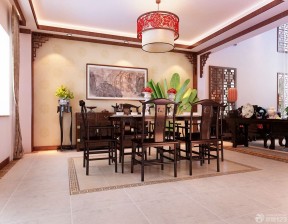 新中式餐廳裝修效果圖 裝飾畫裝修效果圖片
