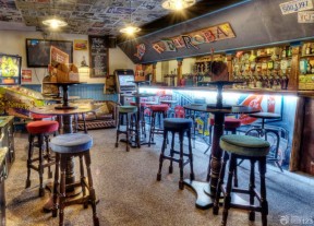 复古酒吧吧台装修效果图 主题酒吧设计